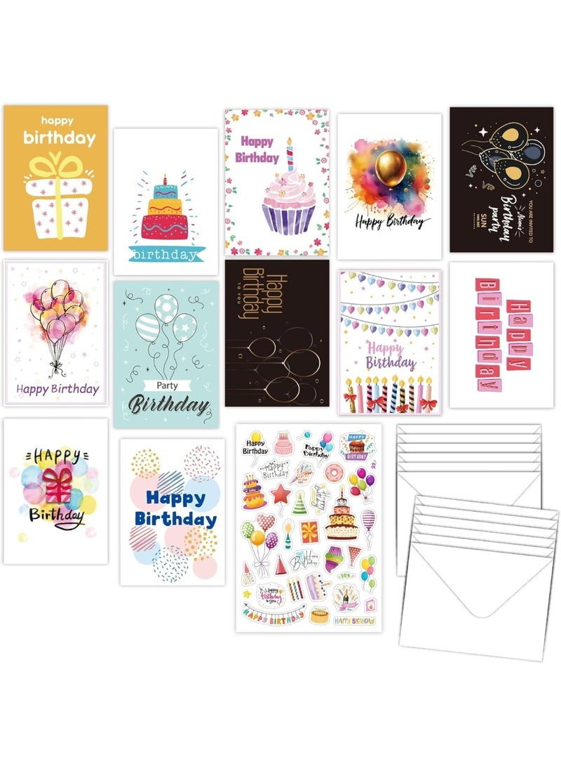 Capstro Birthday Greeting Cards Set – Cards with Envelopes for Handwritten Messages, Celebrations & Creative Gifting | Party & Craft Card Collection – Classic Illustration Style - Image 2